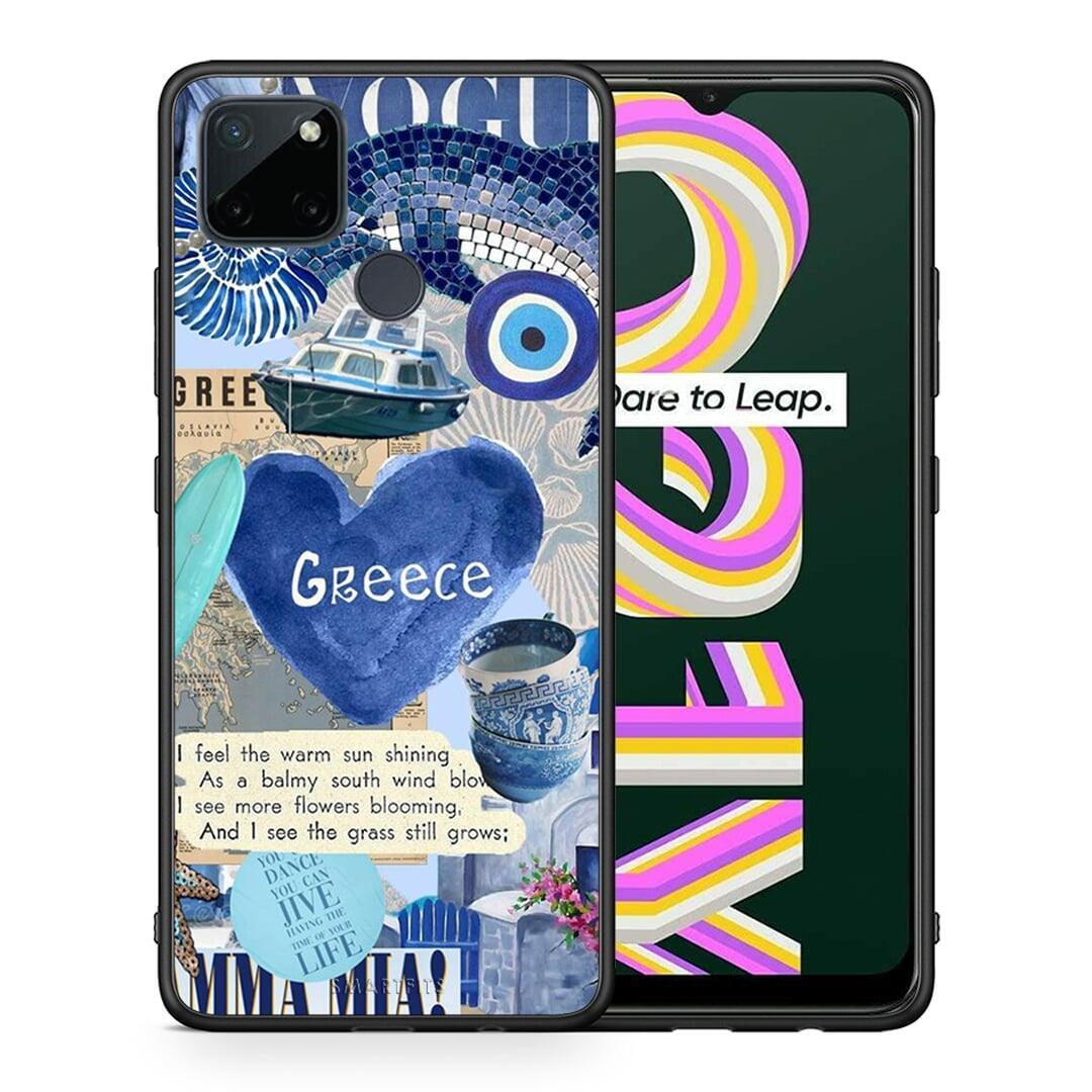 Θήκη Realme C21Y / C25Y / 7i (Global) Summer In Greece από τη Smartfits με σχέδιο στο πίσω μέρος και μαύρο περίβλημα | Realme C21Y / C25Y / 7i (Global) Summer In Greece case with colorful back and black bezels