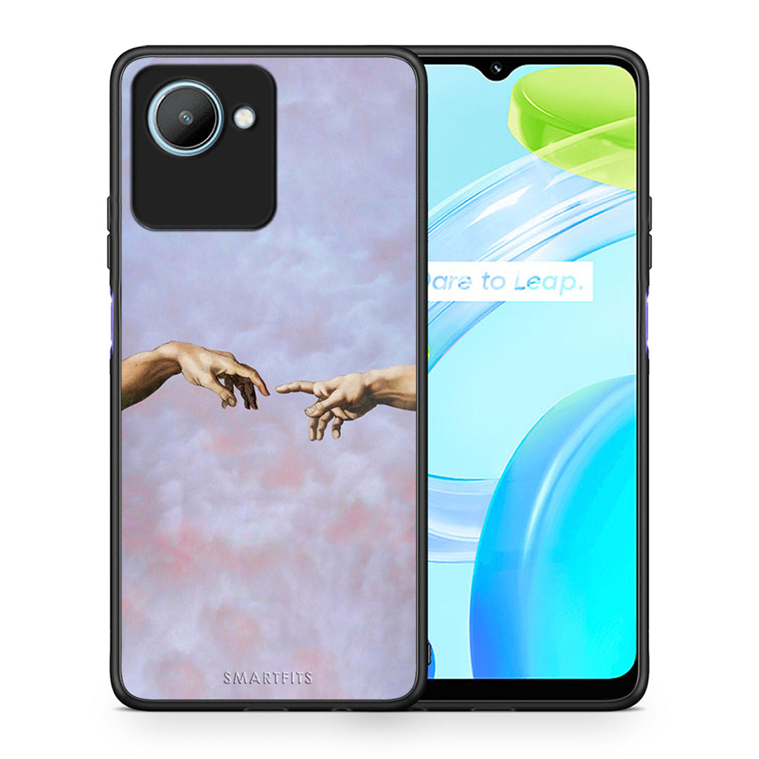 Θήκη Realme C30 Adam Hand από τη Smartfits με σχέδιο στο πίσω μέρος και μαύρο περίβλημα | Realme C30 Adam Hand Case with Colorful Back and Black Bezels