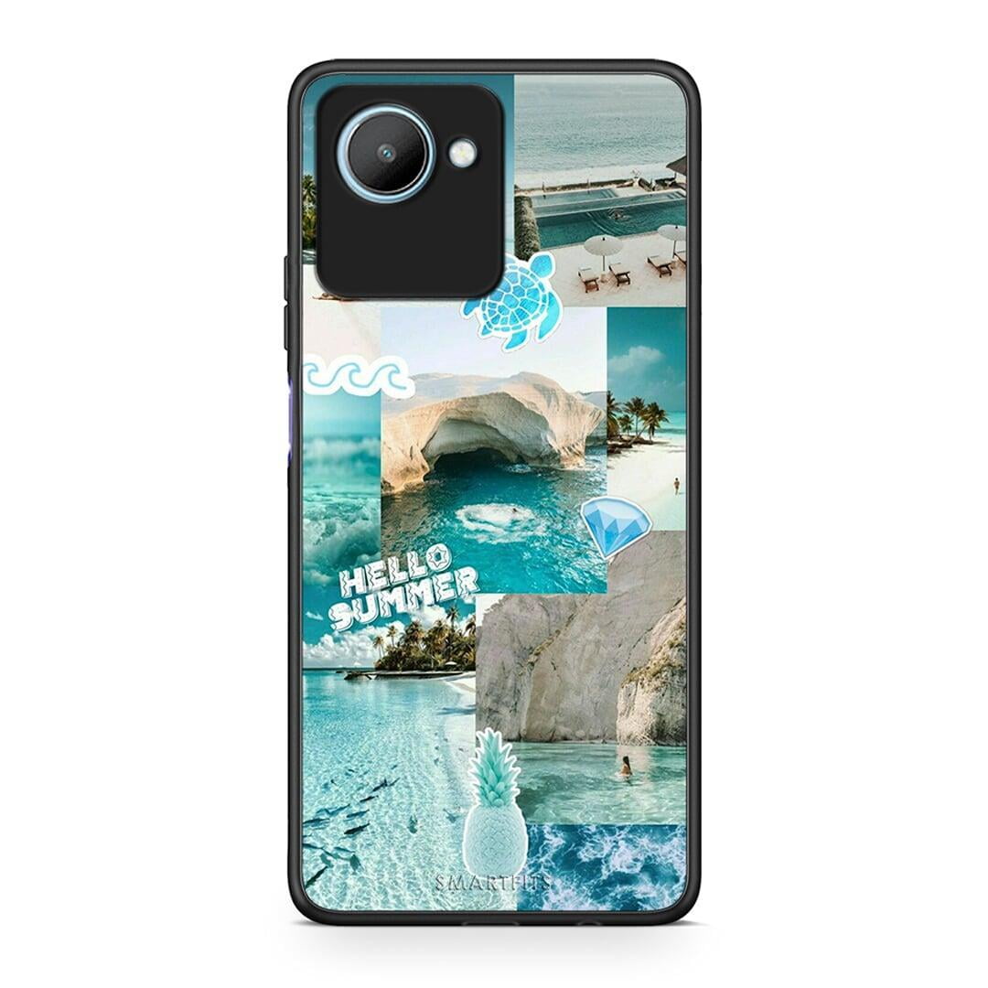 Θήκη Realme C30 Aesthetic Summer από τη Smartfits με σχέδιο στο πίσω μέρος και μαύρο περίβλημα | Realme C30 Aesthetic Summer Case with Colorful Back and Black Bezels