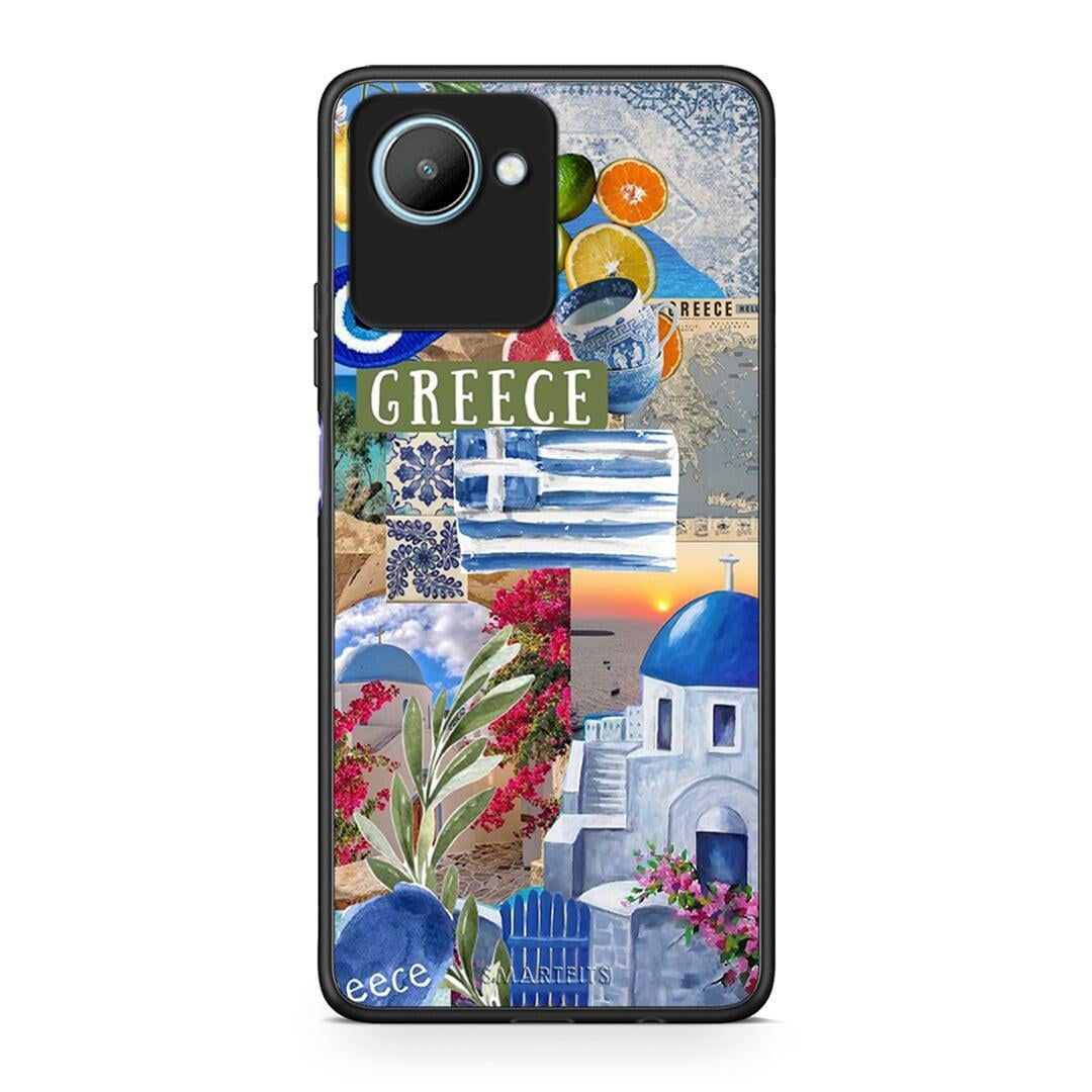 Θήκη Realme C30 All Greek από τη Smartfits με σχέδιο στο πίσω μέρος και μαύρο περίβλημα | Realme C30 All Greek Case with Colorful Back and Black Bezels