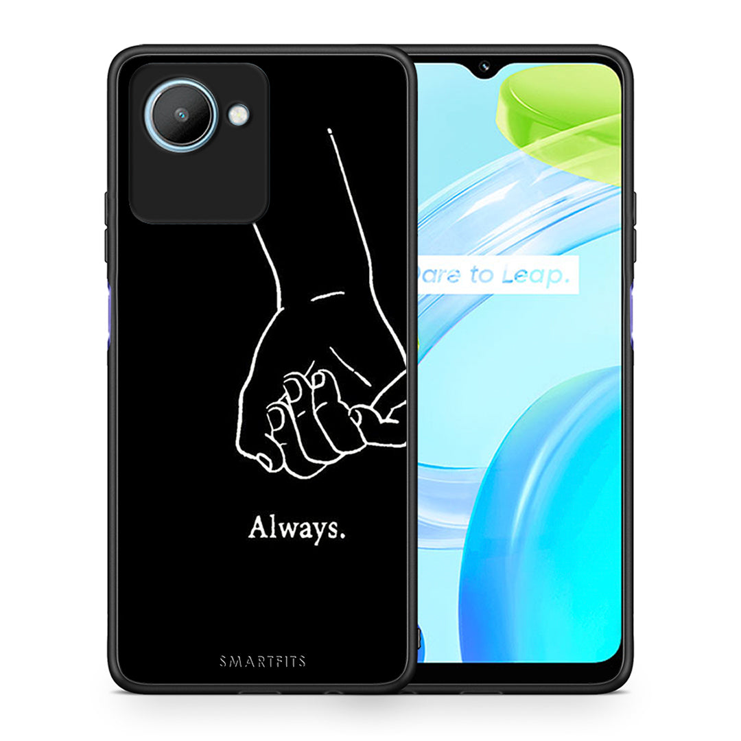 Θήκη Realme C30 Always & Forever 1 από τη Smartfits με σχέδιο στο πίσω μέρος και μαύρο περίβλημα | Realme C30 Always & Forever 1 Case with Colorful Back and Black Bezels