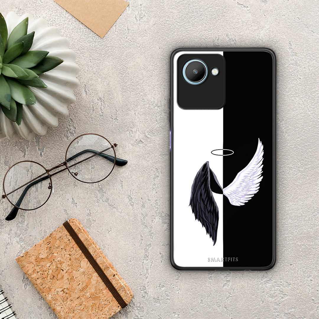 Θήκη Realme C30 Angels Demons από τη Smartfits με σχέδιο στο πίσω μέρος και μαύρο περίβλημα | Realme C30 Angels Demons Case with Colorful Back and Black Bezels