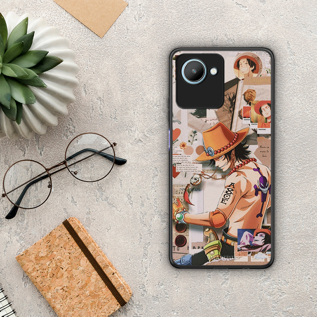 Θήκη Realme C30 Anime Collage από τη Smartfits με σχέδιο στο πίσω μέρος και μαύρο περίβλημα | Realme C30 Anime Collage Case with Colorful Back and Black Bezels