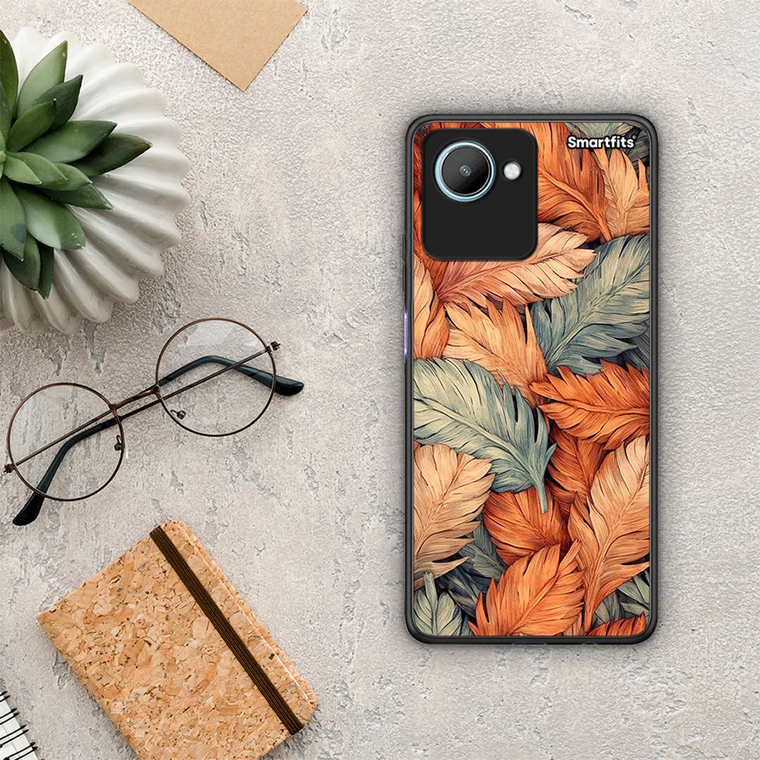 Θήκη Realme C30 Autumn Leaves από τη Smartfits με σχέδιο στο πίσω μέρος και μαύρο περίβλημα | Realme C30 Autumn Leaves Case with Colorful Back and Black Bezels