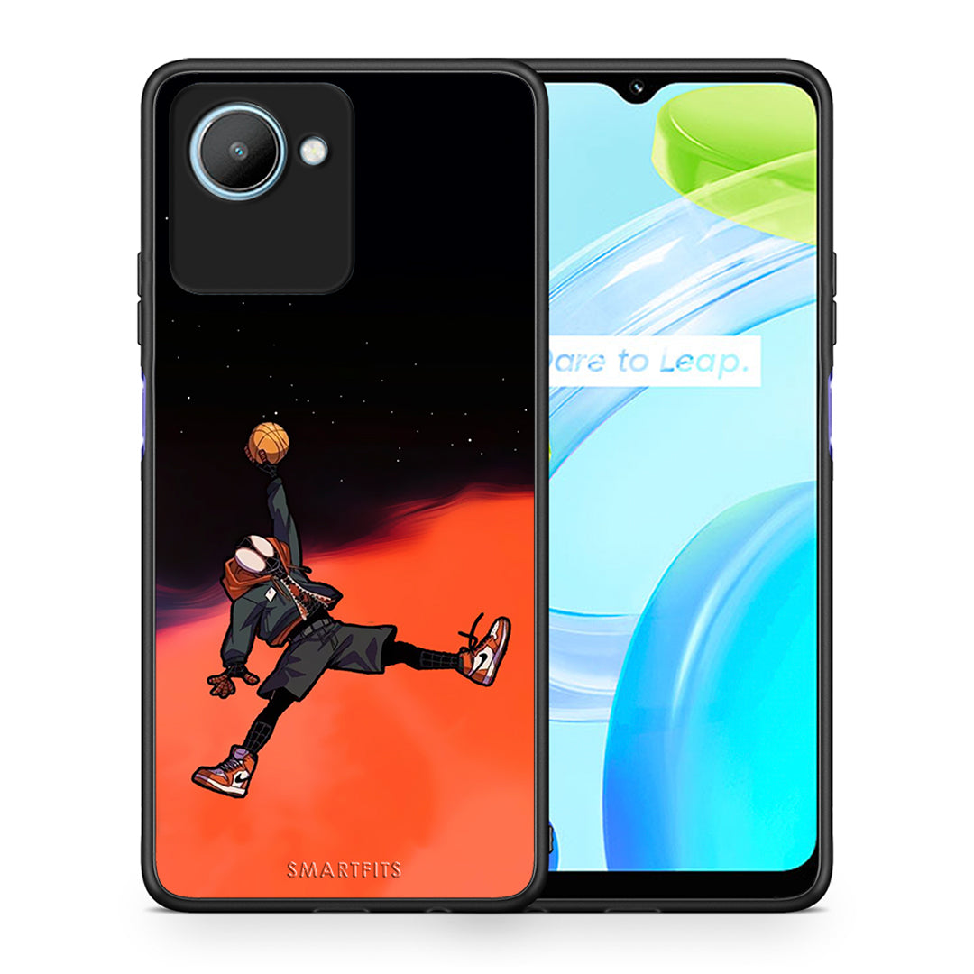 Θήκη Realme C30 Basketball Hero από τη Smartfits με σχέδιο στο πίσω μέρος και μαύρο περίβλημα | Realme C30 Basketball Hero Case with Colorful Back and Black Bezels