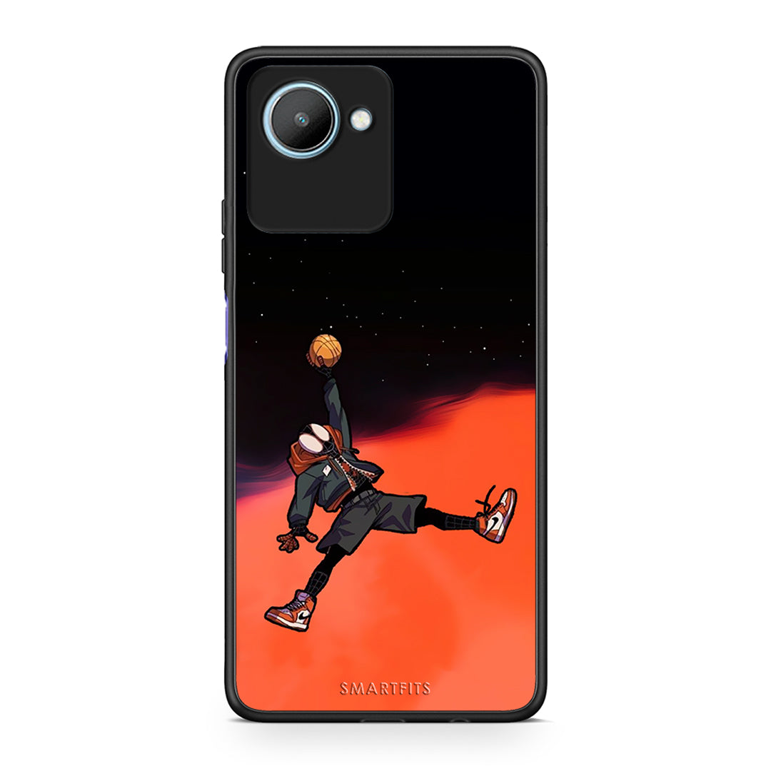 Θήκη Realme C30 Basketball Hero από τη Smartfits με σχέδιο στο πίσω μέρος και μαύρο περίβλημα | Realme C30 Basketball Hero Case with Colorful Back and Black Bezels