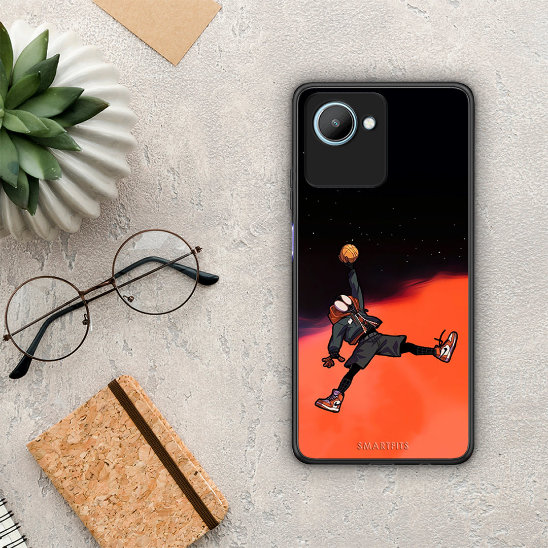 Θήκη Realme C30 Basketball Hero από τη Smartfits με σχέδιο στο πίσω μέρος και μαύρο περίβλημα | Realme C30 Basketball Hero Case with Colorful Back and Black Bezels