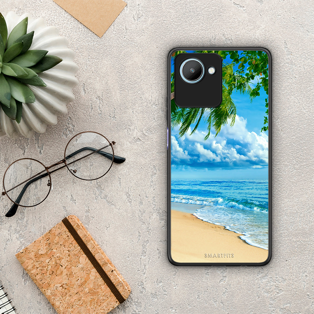 Θήκη Realme C30 Beautiful Beach από τη Smartfits με σχέδιο στο πίσω μέρος και μαύρο περίβλημα | Realme C30 Beautiful Beach Case with Colorful Back and Black Bezels