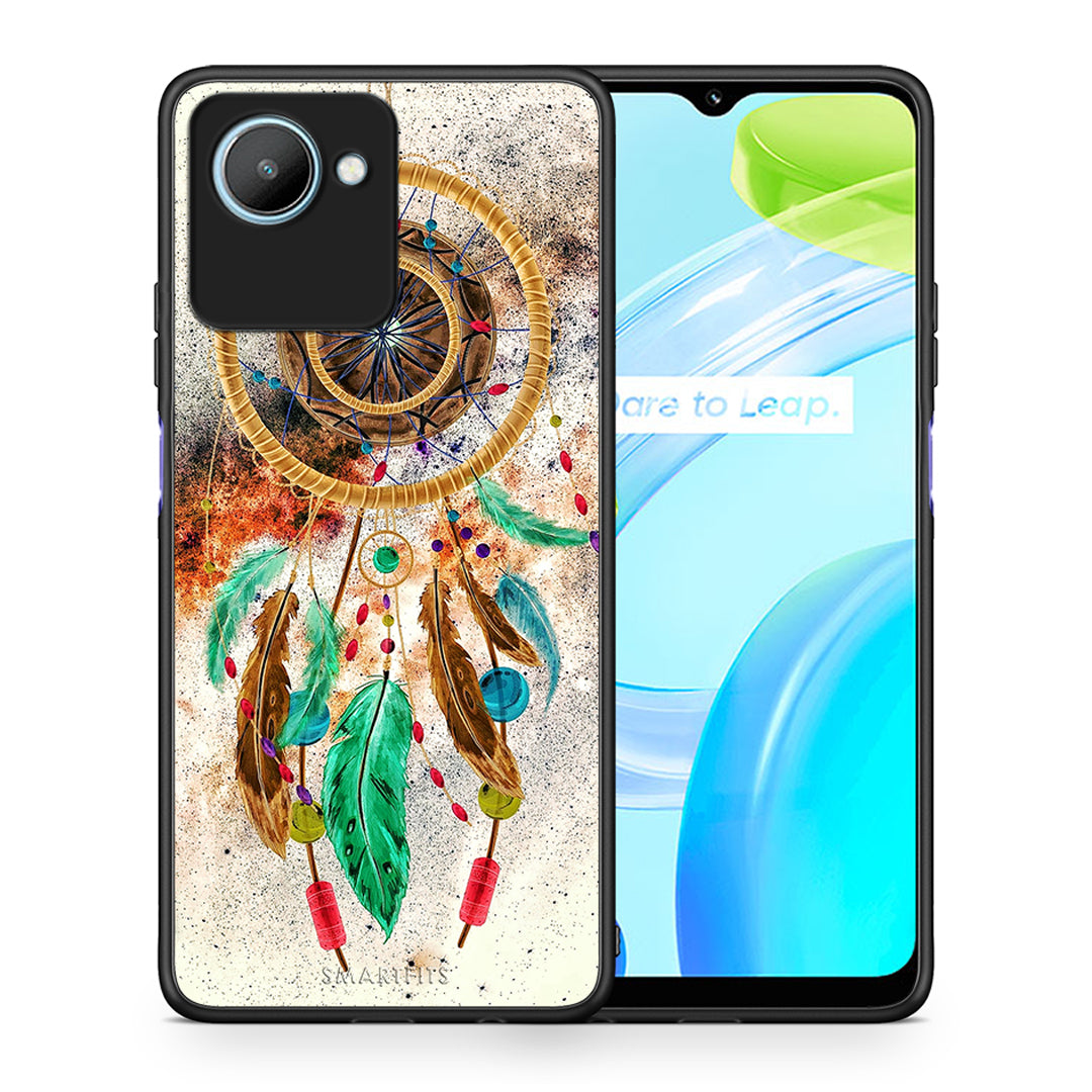 Θήκη Realme C30 Boho DreamCatcher από τη Smartfits με σχέδιο στο πίσω μέρος και μαύρο περίβλημα | Realme C30 Boho DreamCatcher Case with Colorful Back and Black Bezels