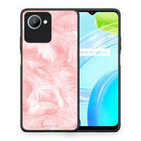 Thumbnail for Θήκη Realme C30 Boho Pink Feather από τη Smartfits με σχέδιο στο πίσω μέρος και μαύρο περίβλημα | Realme C30 Boho Pink Feather Case with Colorful Back and Black Bezels