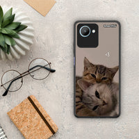 Thumbnail for Θήκη Realme C30 Cats In Love από τη Smartfits με σχέδιο στο πίσω μέρος και μαύρο περίβλημα | Realme C30 Cats In Love Case with Colorful Back and Black Bezels