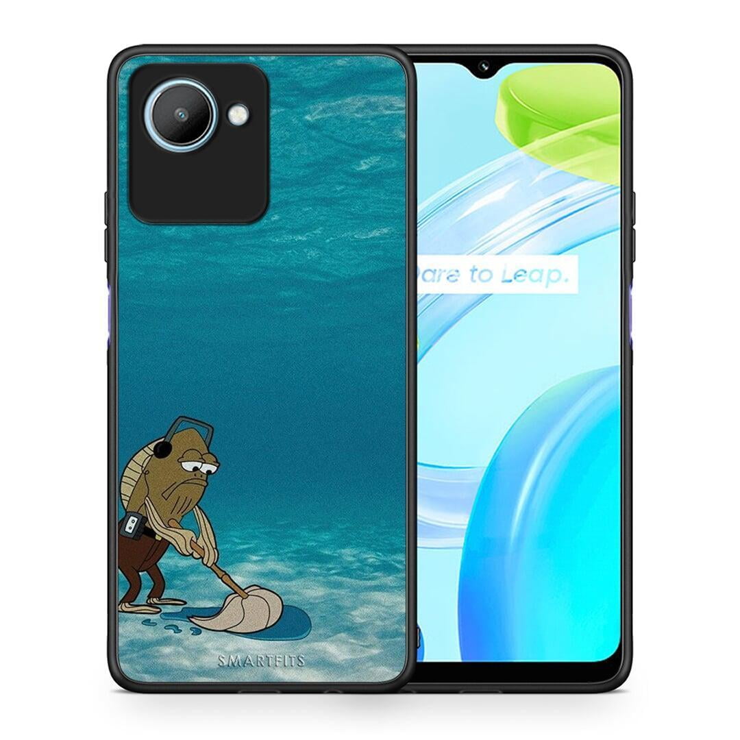 Θήκη Realme C30 Clean The Ocean από τη Smartfits με σχέδιο στο πίσω μέρος και μαύρο περίβλημα | Realme C30 Clean The Ocean Case with Colorful Back and Black Bezels