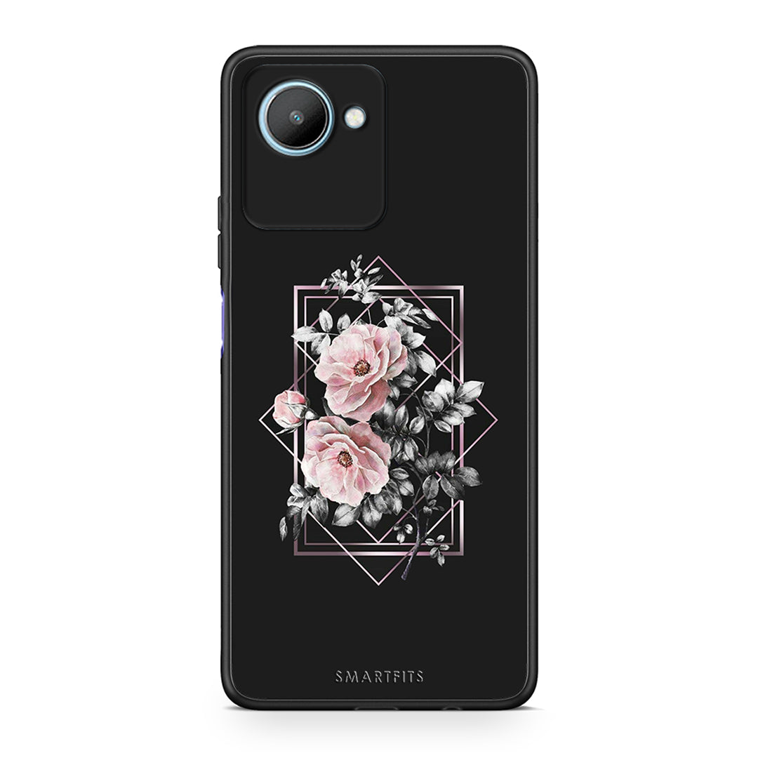 Θήκη Realme C30 Flower Frame από τη Smartfits με σχέδιο στο πίσω μέρος και μαύρο περίβλημα | Realme C30 Flower Frame Case with Colorful Back and Black Bezels