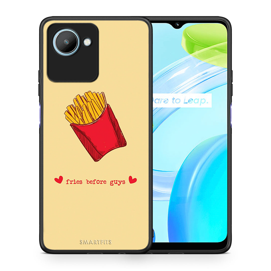 Θήκη Realme C30 Fries Before Guys από τη Smartfits με σχέδιο στο πίσω μέρος και μαύρο περίβλημα | Realme C30 Fries Before Guys Case with Colorful Back and Black Bezels