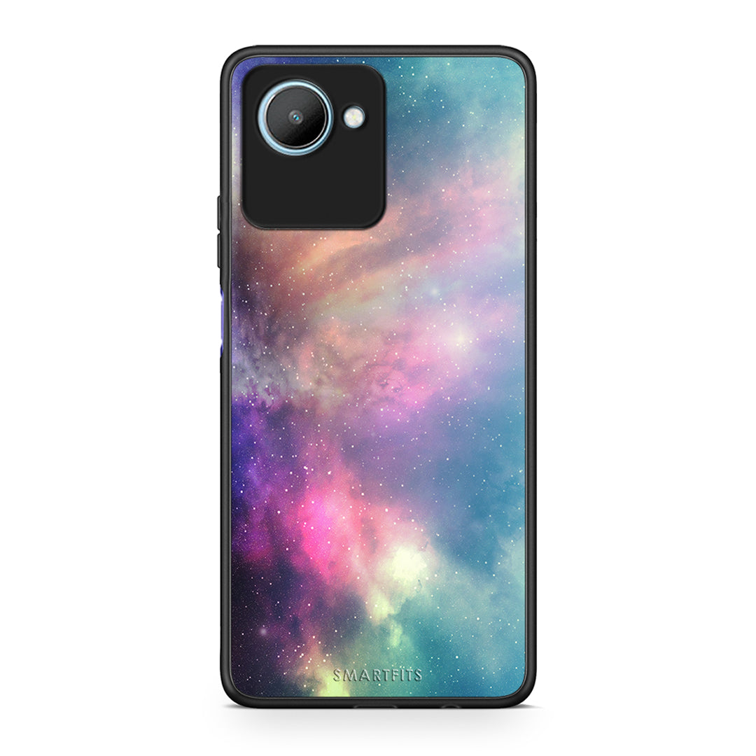 Θήκη Realme C30 Galactic Rainbow από τη Smartfits με σχέδιο στο πίσω μέρος και μαύρο περίβλημα | Realme C30 Galactic Rainbow Case with Colorful Back and Black Bezels