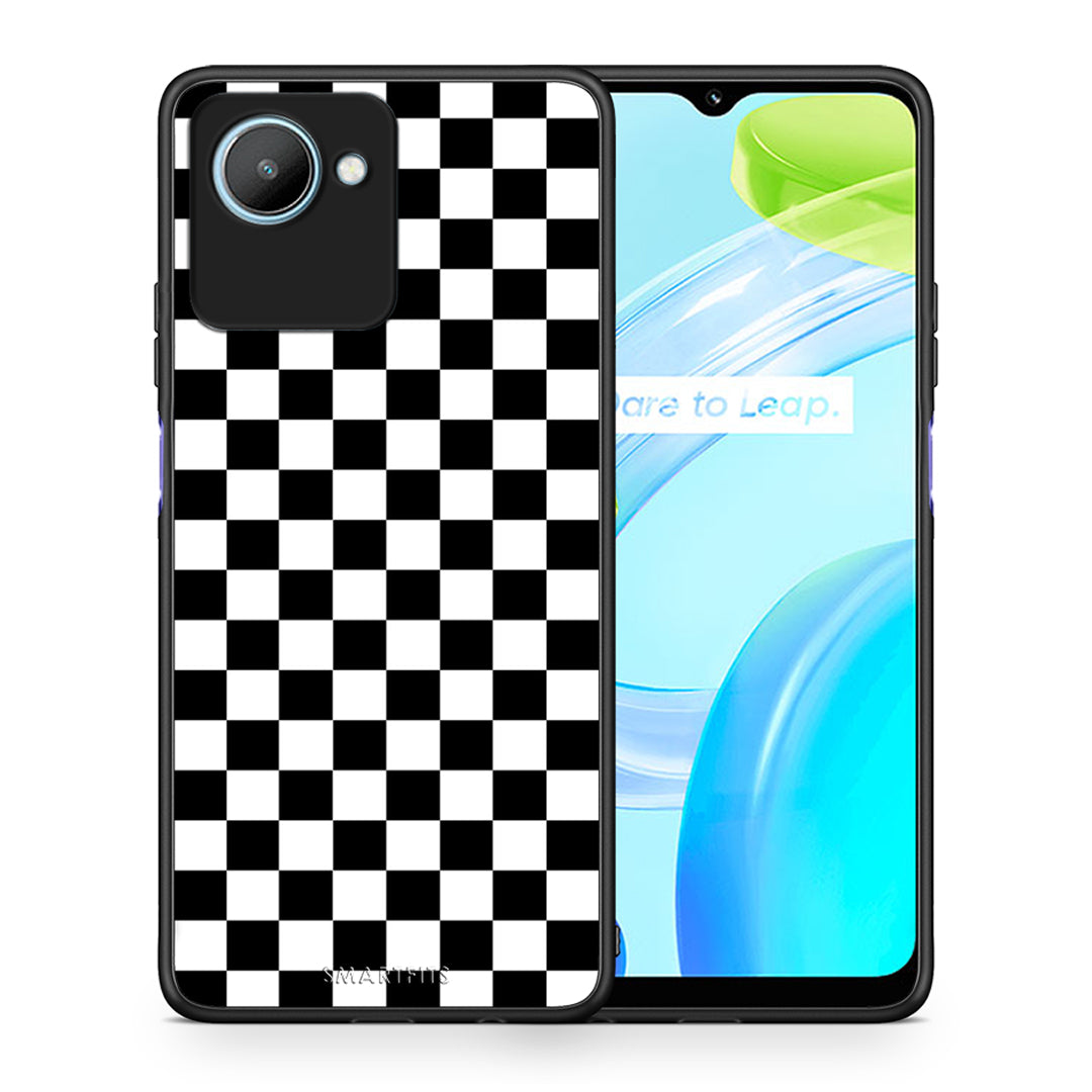 Θήκη Realme C30 Geometric Squares από τη Smartfits με σχέδιο στο πίσω μέρος και μαύρο περίβλημα | Realme C30 Geometric Squares Case with Colorful Back and Black Bezels