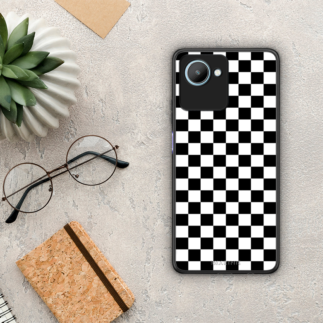 Θήκη Realme C30 Geometric Squares από τη Smartfits με σχέδιο στο πίσω μέρος και μαύρο περίβλημα | Realme C30 Geometric Squares Case with Colorful Back and Black Bezels