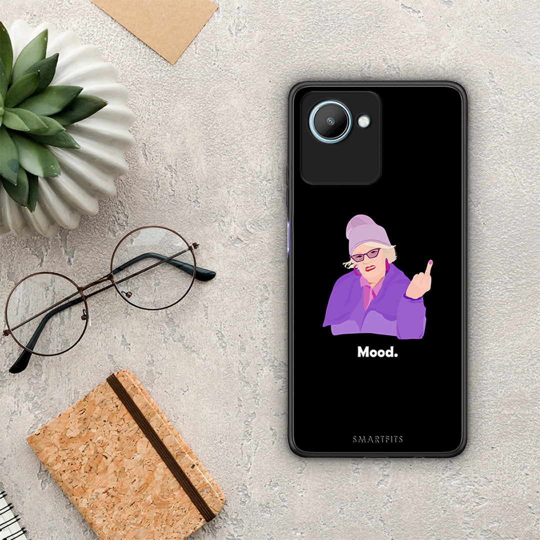 Θήκη Realme C30 Grandma Mood Black από τη Smartfits με σχέδιο στο πίσω μέρος και μαύρο περίβλημα | Realme C30 Grandma Mood Black Case with Colorful Back and Black Bezels