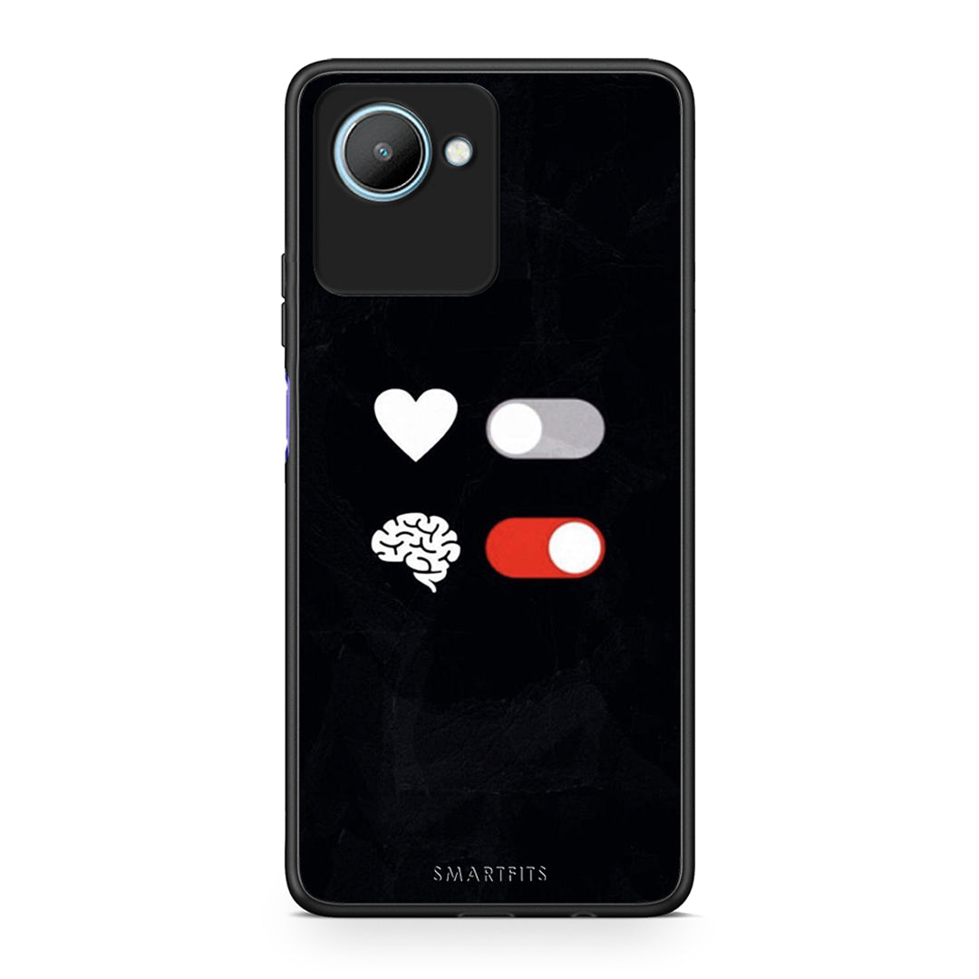 Θήκη Realme C30 Heart Vs Brain από τη Smartfits με σχέδιο στο πίσω μέρος και μαύρο περίβλημα | Realme C30 Heart Vs Brain Case with Colorful Back and Black Bezels