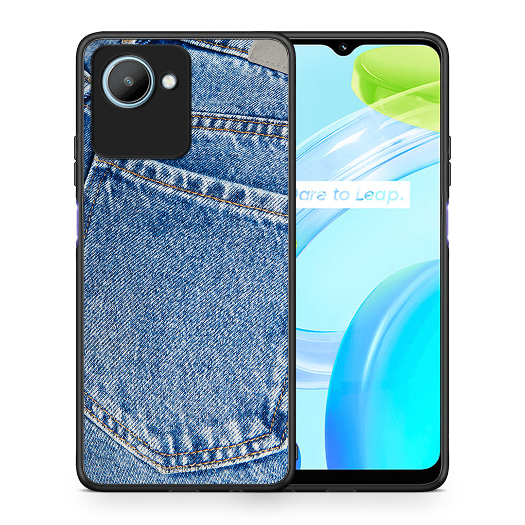 Θήκη Realme C30 Jeans Pocket από τη Smartfits με σχέδιο στο πίσω μέρος και μαύρο περίβλημα | Realme C30 Jeans Pocket Case with Colorful Back and Black Bezels