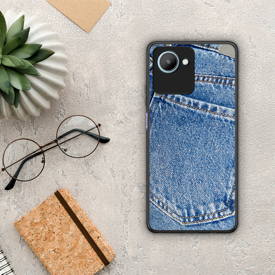 Θήκη Realme C30 Jeans Pocket από τη Smartfits με σχέδιο στο πίσω μέρος και μαύρο περίβλημα | Realme C30 Jeans Pocket Case with Colorful Back and Black Bezels