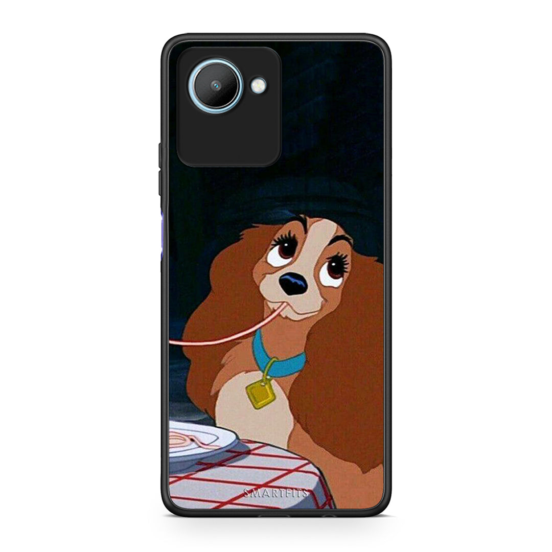 Θήκη Realme C30 Lady And Tramp 2 από τη Smartfits με σχέδιο στο πίσω μέρος και μαύρο περίβλημα | Realme C30 Lady And Tramp 2 Case with Colorful Back and Black Bezels