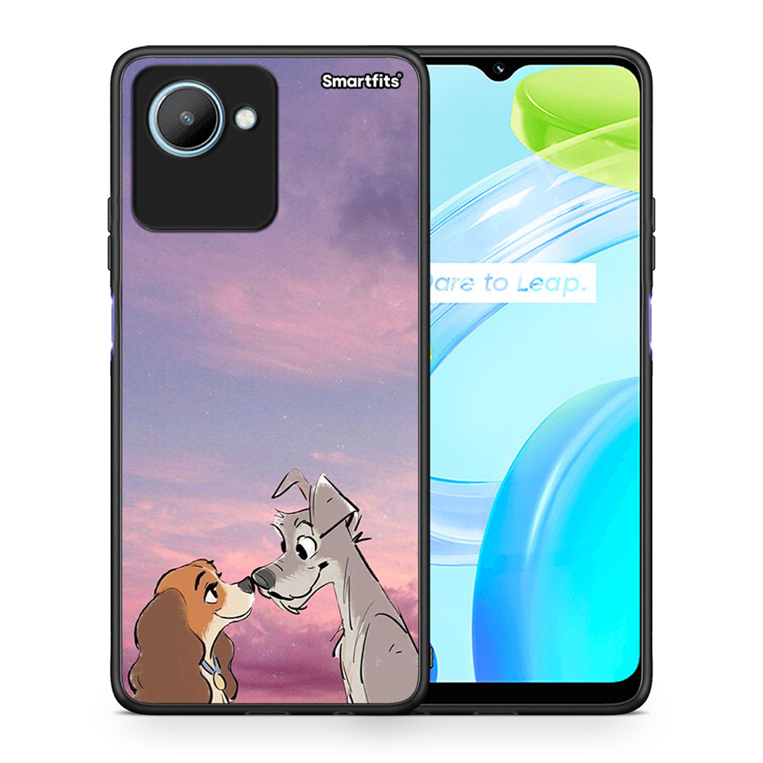 Θήκη Realme C30 Lady And Tramp από τη Smartfits με σχέδιο στο πίσω μέρος και μαύρο περίβλημα | Realme C30 Lady And Tramp Case with Colorful Back and Black Bezels