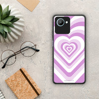 Thumbnail for Θήκη Realme C30 Lilac Hearts από τη Smartfits με σχέδιο στο πίσω μέρος και μαύρο περίβλημα | Realme C30 Lilac Hearts Case with Colorful Back and Black Bezels