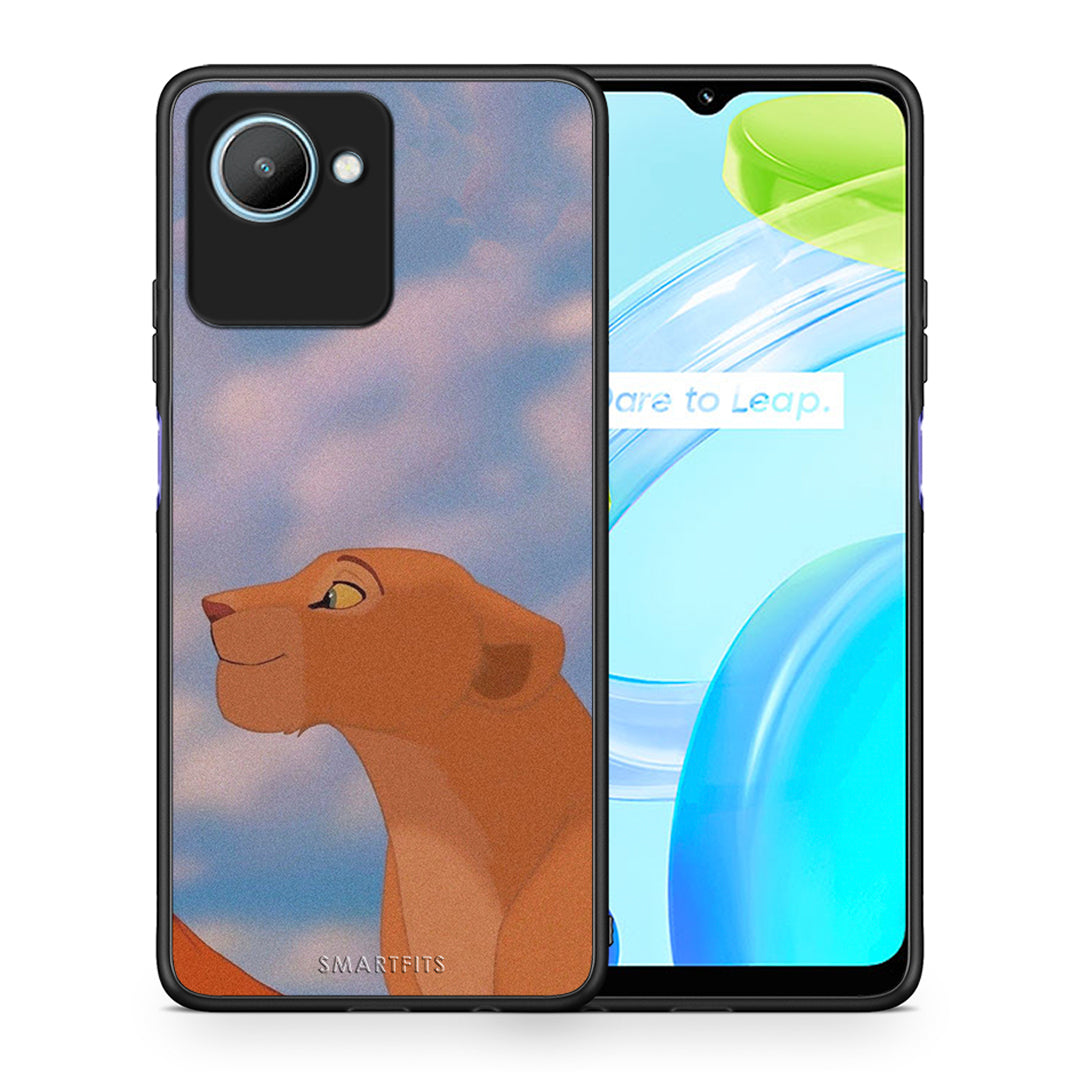 Θήκη Realme C30 Lion Love 2 από τη Smartfits με σχέδιο στο πίσω μέρος και μαύρο περίβλημα | Realme C30 Lion Love 2 Case with Colorful Back and Black Bezels