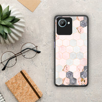 Thumbnail for Θήκη Realme C30 Marble Hexagon Pink από τη Smartfits με σχέδιο στο πίσω μέρος και μαύρο περίβλημα | Realme C30 Marble Hexagon Pink Case with Colorful Back and Black Bezels