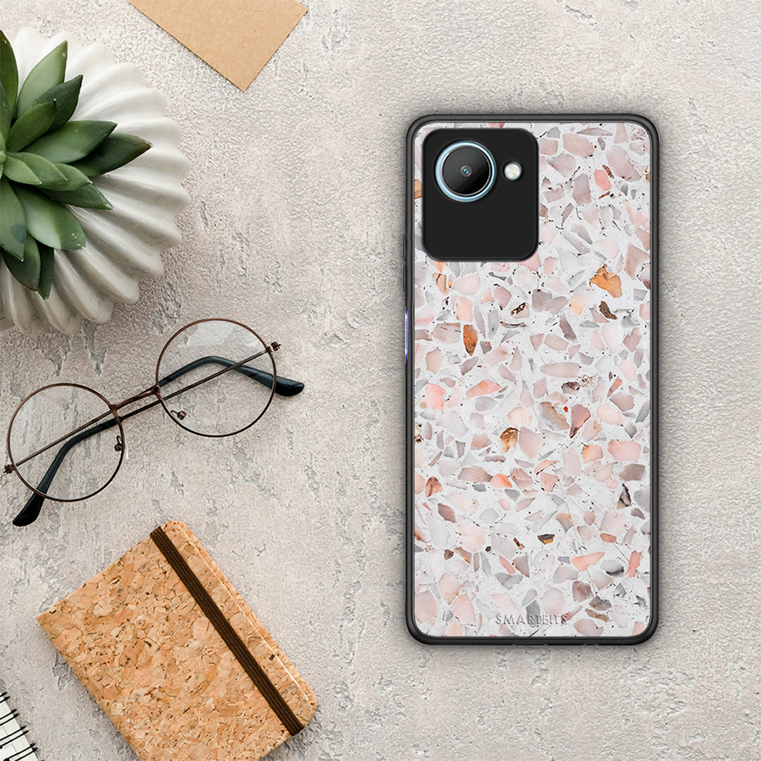 Θήκη Realme C30 Marble Terrazzo από τη Smartfits με σχέδιο στο πίσω μέρος και μαύρο περίβλημα | Realme C30 Marble Terrazzo Case with Colorful Back and Black Bezels