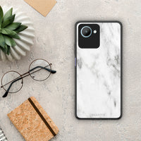 Thumbnail for Θήκη Realme C30 Marble White από τη Smartfits με σχέδιο στο πίσω μέρος και μαύρο περίβλημα | Realme C30 Marble White Case with Colorful Back and Black Bezels