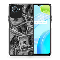 Thumbnail for Θήκη Realme C30 Money Dollars από τη Smartfits με σχέδιο στο πίσω μέρος και μαύρο περίβλημα | Realme C30 Money Dollars Case with Colorful Back and Black Bezels