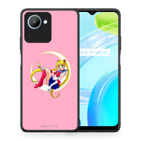 Thumbnail for Θήκη Realme C30 Moon Girl από τη Smartfits με σχέδιο στο πίσω μέρος και μαύρο περίβλημα | Realme C30 Moon Girl Case with Colorful Back and Black Bezels