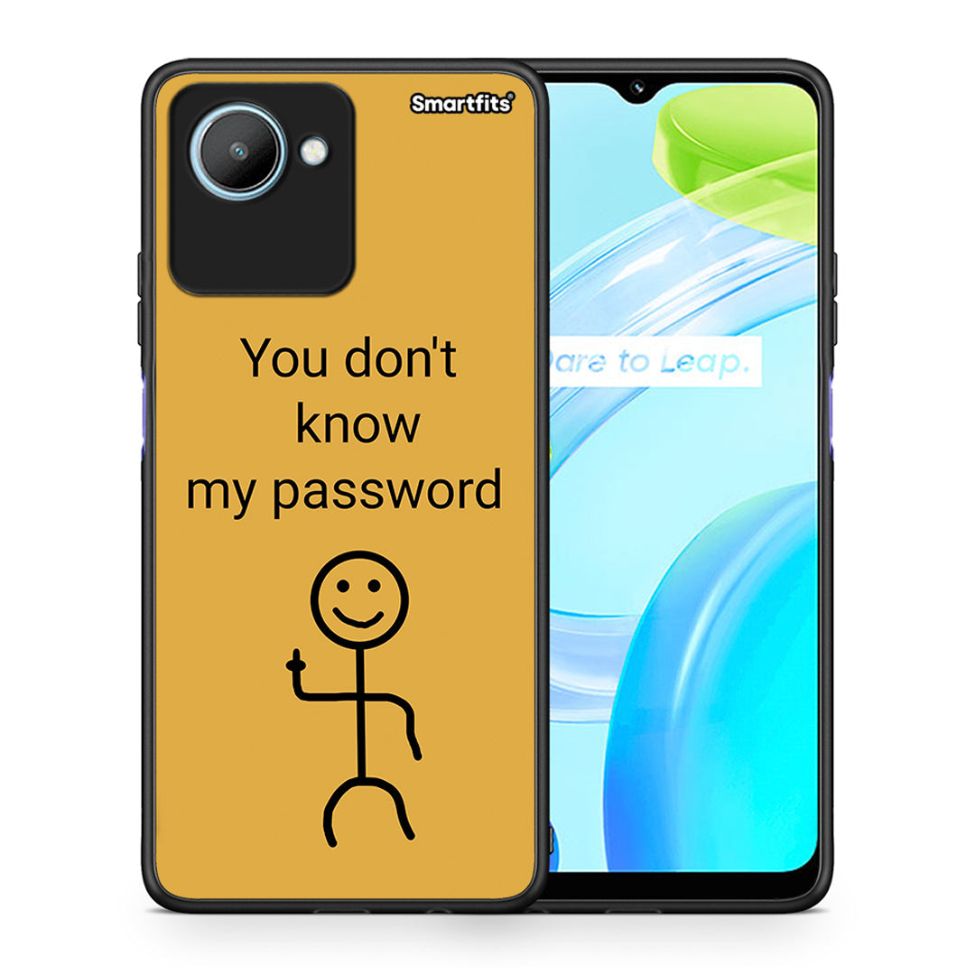 Θήκη Realme C30 My Password από τη Smartfits με σχέδιο στο πίσω μέρος και μαύρο περίβλημα | Realme C30 My Password Case with Colorful Back and Black Bezels