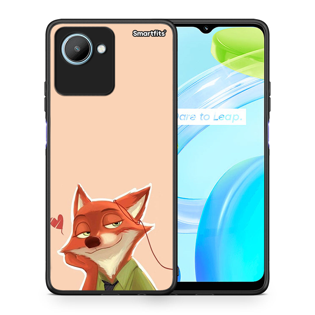 Θήκη Realme C30 Nick Wilde And Judy Hopps Love 1 από τη Smartfits με σχέδιο στο πίσω μέρος και μαύρο περίβλημα | Realme C30 Nick Wilde And Judy Hopps Love 1 Case with Colorful Back and Black Bezels