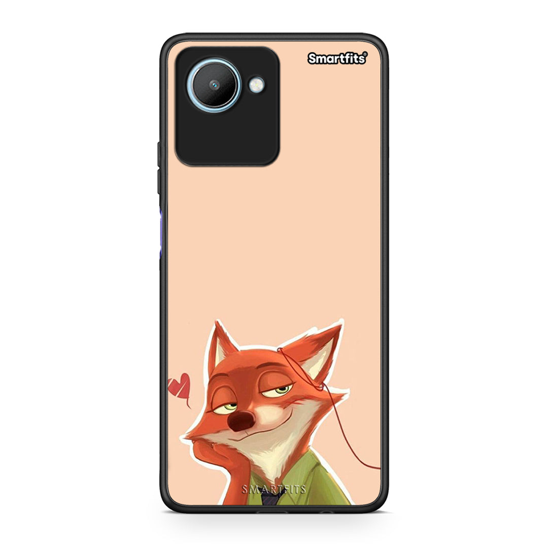 Θήκη Realme C30 Nick Wilde And Judy Hopps Love 1 από τη Smartfits με σχέδιο στο πίσω μέρος και μαύρο περίβλημα | Realme C30 Nick Wilde And Judy Hopps Love 1 Case with Colorful Back and Black Bezels