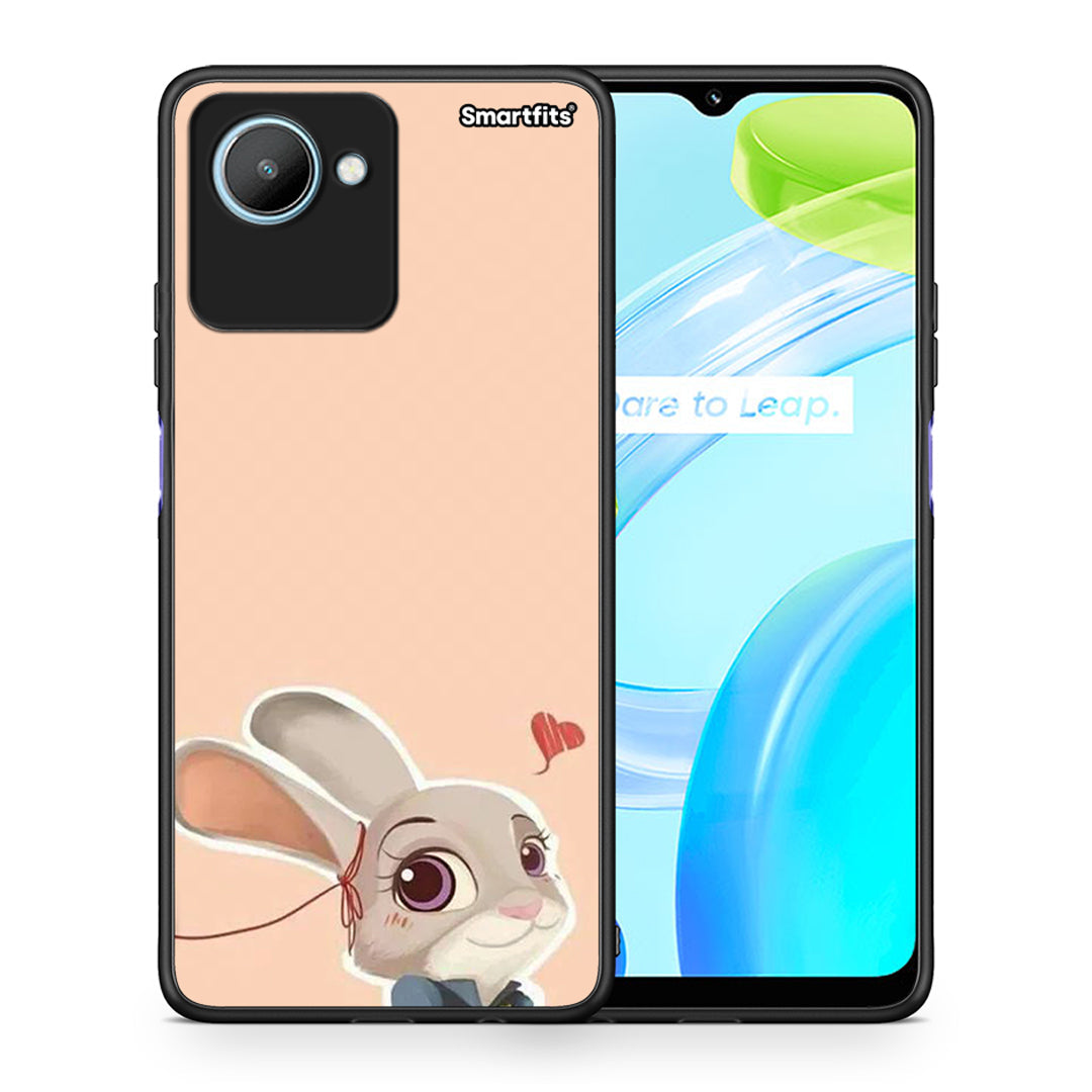 Θήκη Realme C30 Nick Wilde And Judy Hopps Love 2 από τη Smartfits με σχέδιο στο πίσω μέρος και μαύρο περίβλημα | Realme C30 Nick Wilde And Judy Hopps Love 2 Case with Colorful Back and Black Bezels