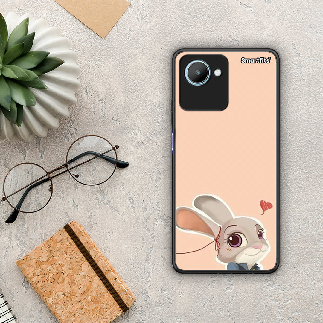 Θήκη Realme C30 Nick Wilde And Judy Hopps Love 2 από τη Smartfits με σχέδιο στο πίσω μέρος και μαύρο περίβλημα | Realme C30 Nick Wilde And Judy Hopps Love 2 Case with Colorful Back and Black Bezels