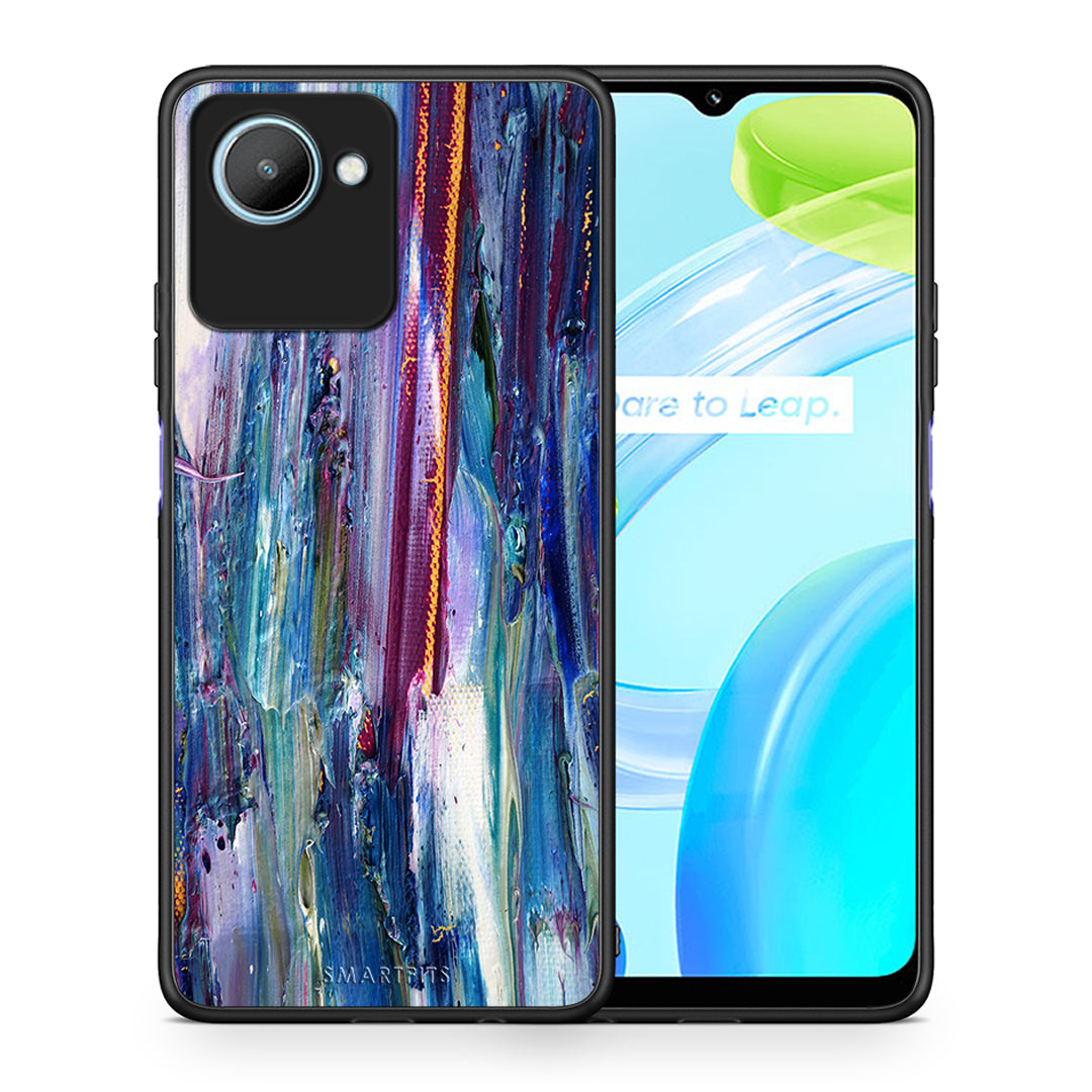 Θήκη Realme C30 Paint Winter από τη Smartfits με σχέδιο στο πίσω μέρος και μαύρο περίβλημα | Realme C30 Paint Winter Case with Colorful Back and Black Bezels