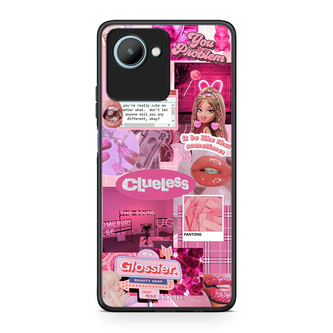 Θήκη Realme C30 Pink Love από τη Smartfits με σχέδιο στο πίσω μέρος και μαύρο περίβλημα | Realme C30 Pink Love Case with Colorful Back and Black Bezels