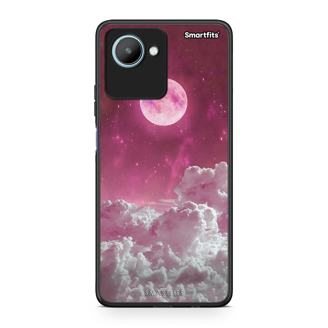 Θήκη Realme C30 Pink Moon από τη Smartfits με σχέδιο στο πίσω μέρος και μαύρο περίβλημα | Realme C30 Pink Moon Case with Colorful Back and Black Bezels