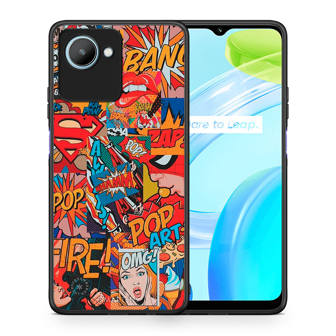 Θήκη Realme C30 PopArt OMG από τη Smartfits με σχέδιο στο πίσω μέρος και μαύρο περίβλημα | Realme C30 PopArt OMG Case with Colorful Back and Black Bezels