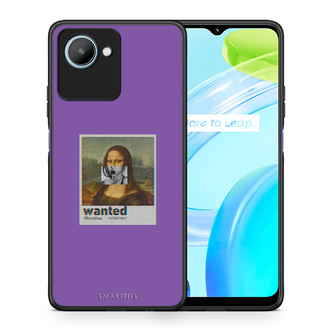 Θήκη Realme C30 Popart Monalisa από τη Smartfits με σχέδιο στο πίσω μέρος και μαύρο περίβλημα | Realme C30 Popart Monalisa Case with Colorful Back and Black Bezels