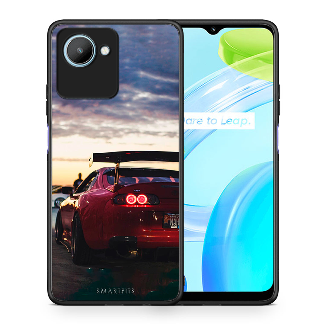 Θήκη Realme C30 Racing Supra από τη Smartfits με σχέδιο στο πίσω μέρος και μαύρο περίβλημα | Realme C30 Racing Supra Case with Colorful Back and Black Bezels