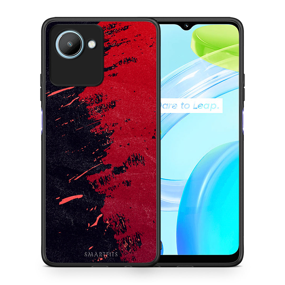 Θήκη Realme C30 Red Paint από τη Smartfits με σχέδιο στο πίσω μέρος και μαύρο περίβλημα | Realme C30 Red Paint Case with Colorful Back and Black Bezels