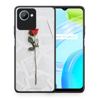 Thumbnail for Θήκη Realme C30 Red Rose από τη Smartfits με σχέδιο στο πίσω μέρος και μαύρο περίβλημα | Realme C30 Red Rose Case with Colorful Back and Black Bezels