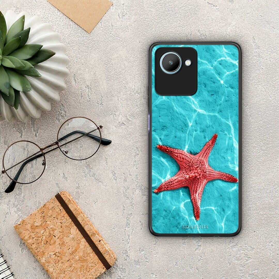 Θήκη Realme C30 Red Starfish από τη Smartfits με σχέδιο στο πίσω μέρος και μαύρο περίβλημα | Realme C30 Red Starfish Case with Colorful Back and Black Bezels