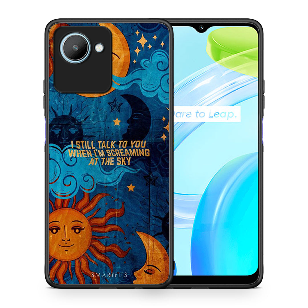 Θήκη Realme C30 Screaming Sky από τη Smartfits με σχέδιο στο πίσω μέρος και μαύρο περίβλημα | Realme C30 Screaming Sky Case with Colorful Back and Black Bezels