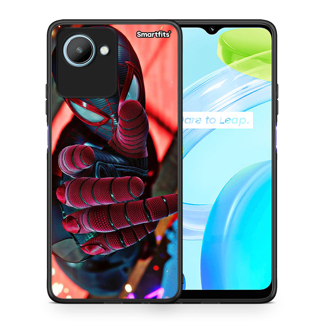 Θήκη Realme C30 Spider Hand από τη Smartfits με σχέδιο στο πίσω μέρος και μαύρο περίβλημα | Realme C30 Spider Hand Case with Colorful Back and Black Bezels